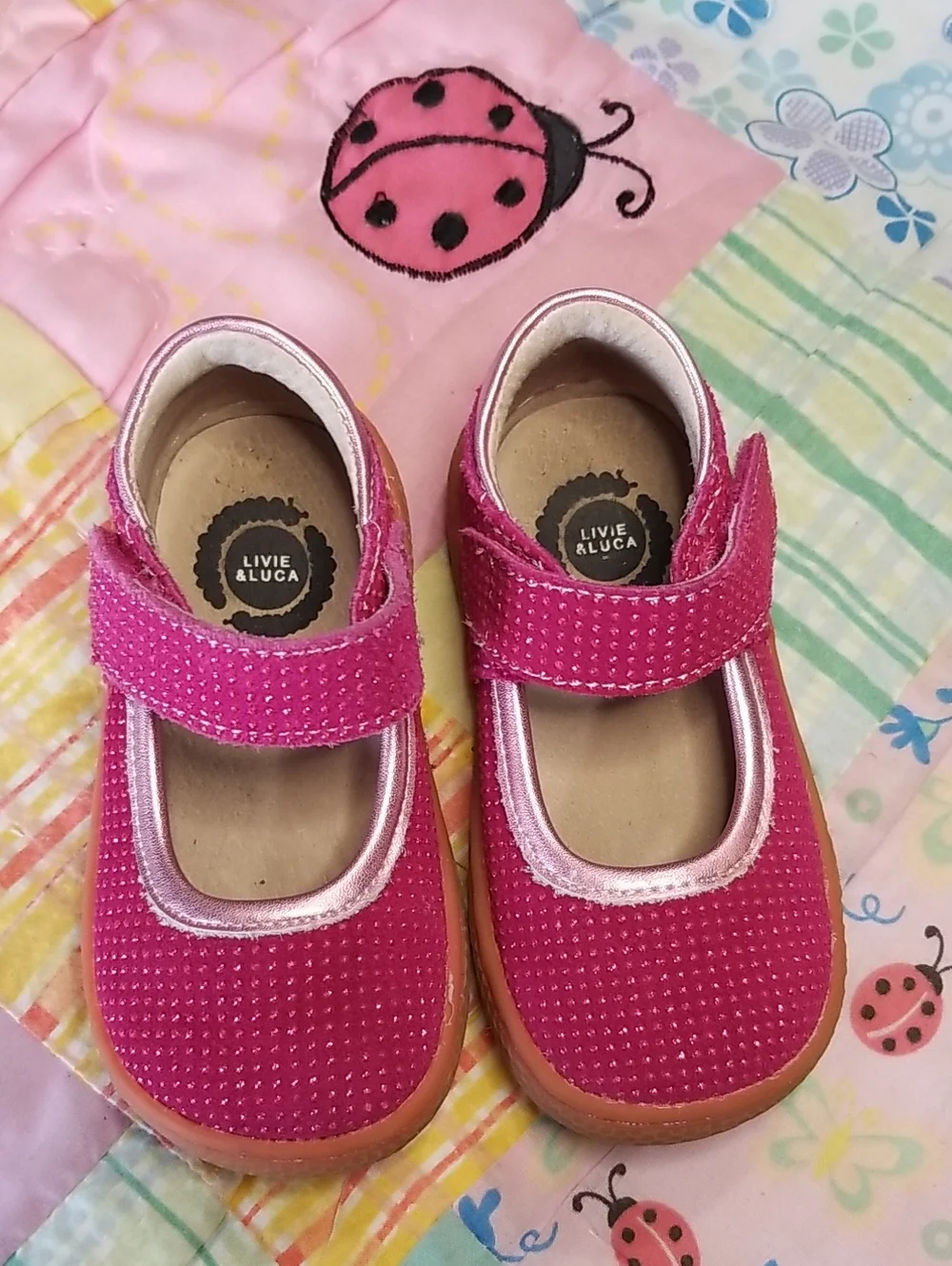 Livie & Luca Pink Mary Jane Shoes With Sparkle Dots Size 5 Gemma